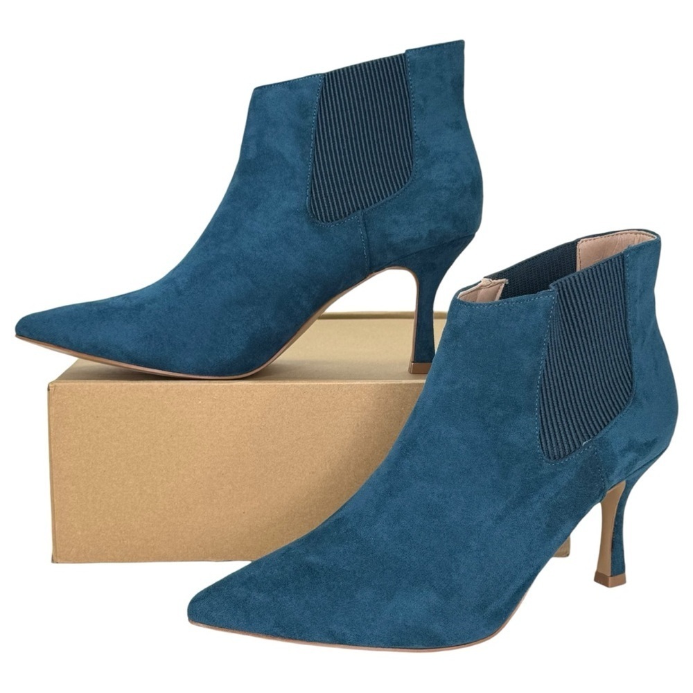 Journee Collection Elitta Blue Microsuede Womens Shooties Size 10M